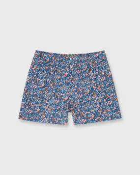 Button-Front Boxer Short in Red/Blue Phoebe & Jo Liberty Fabric