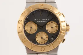 Bvlgari Diagono CH 35 SG Stainless Steel & 18K Yellow Gold 35mm Unisex Watch