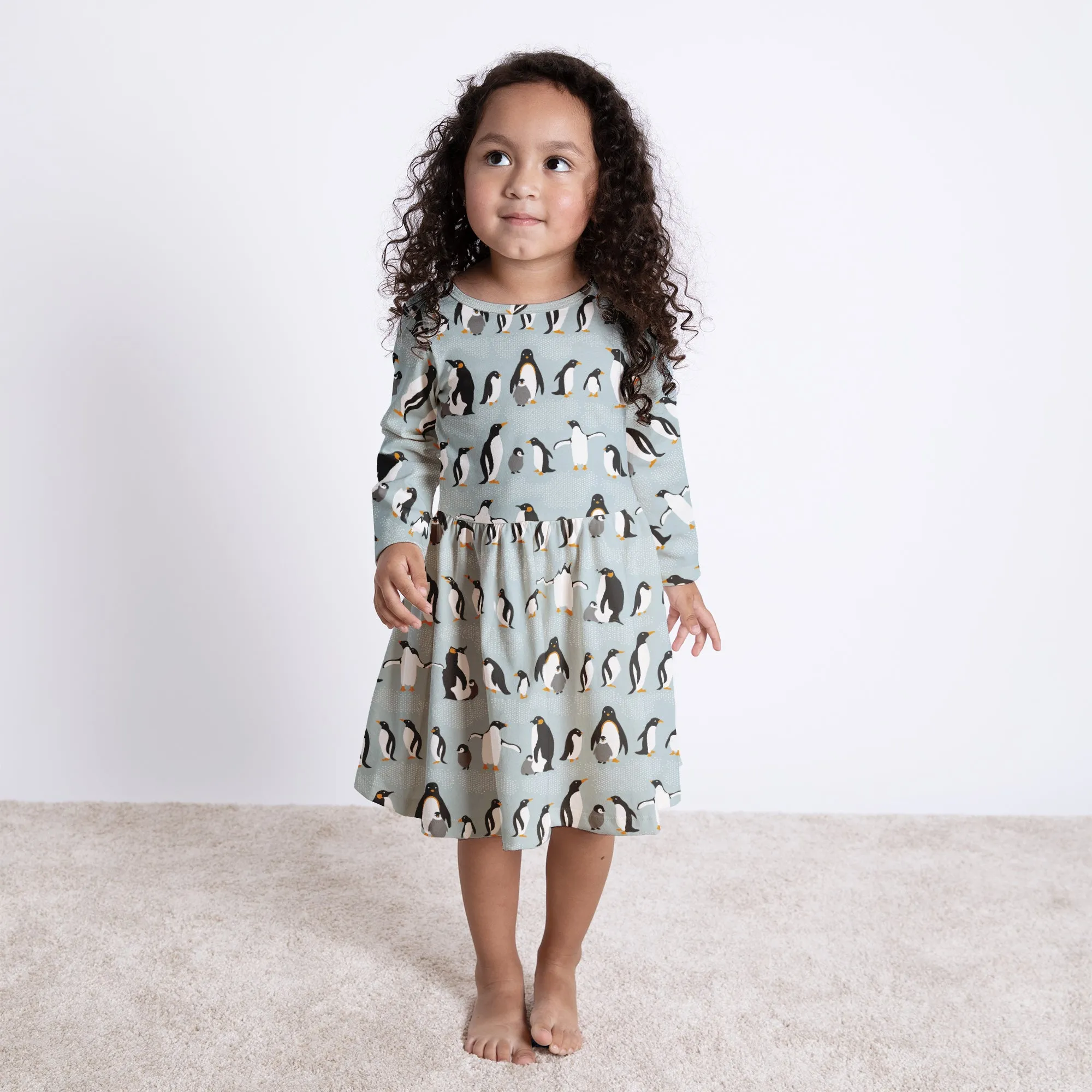 Calgary Dress - Penguins Ice Blue