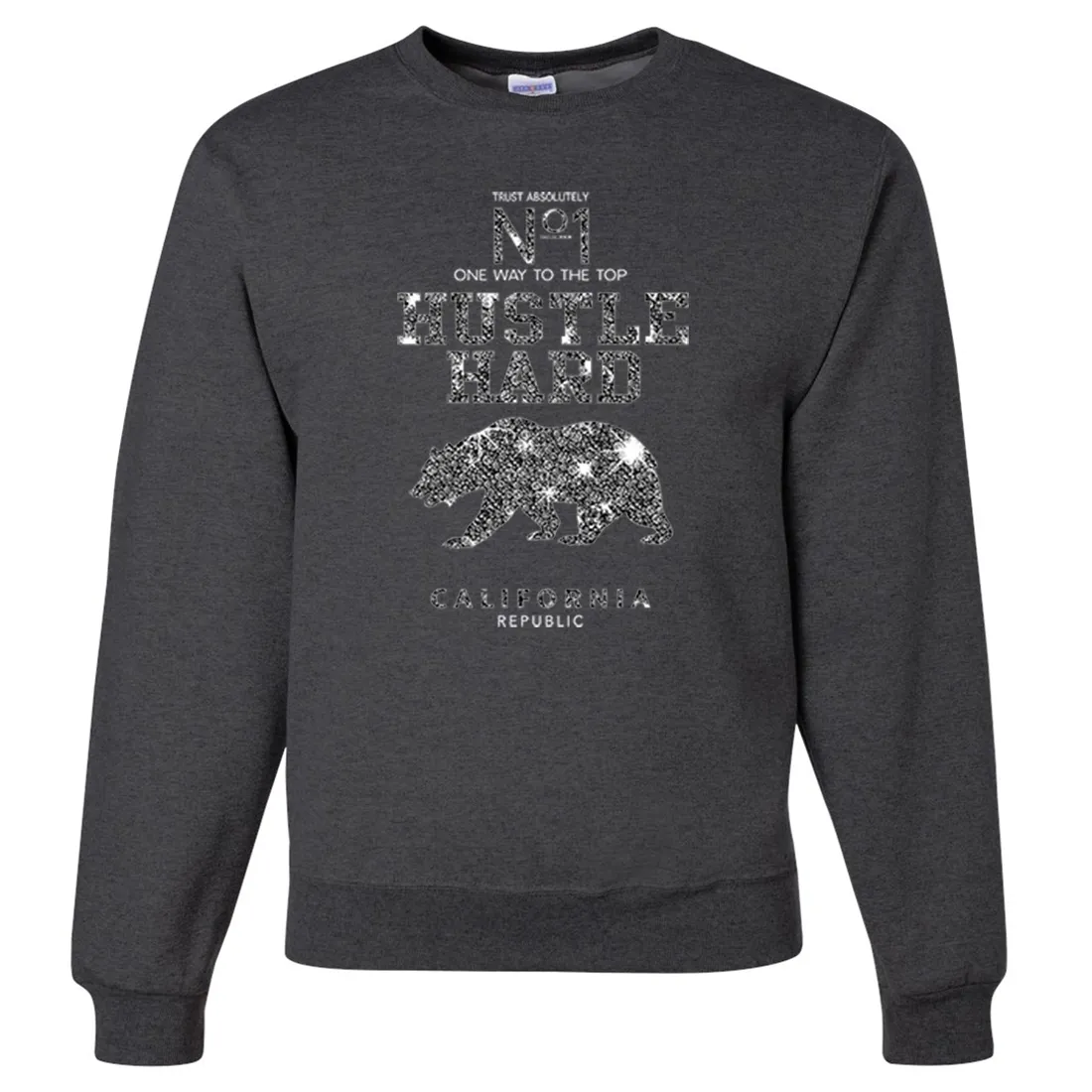 California Hustle Hard Sparkle Crewneck Sweatshirt