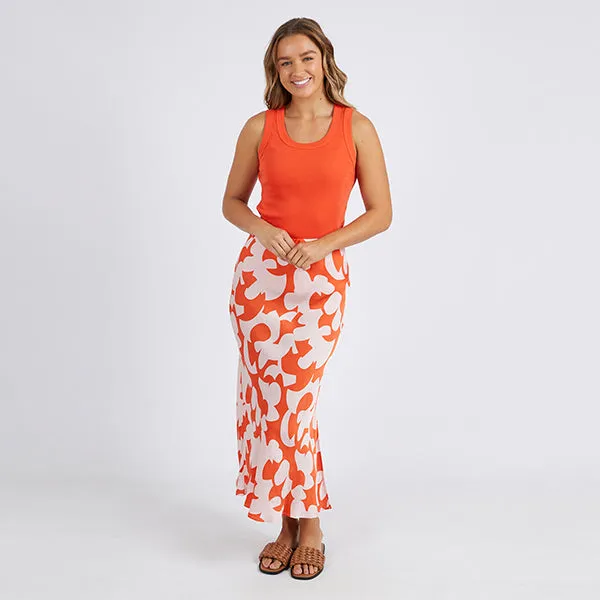 Calypso Skirt - Spicy Orange Print