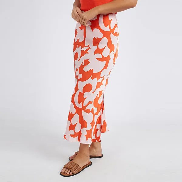 Calypso Skirt - Spicy Orange Print