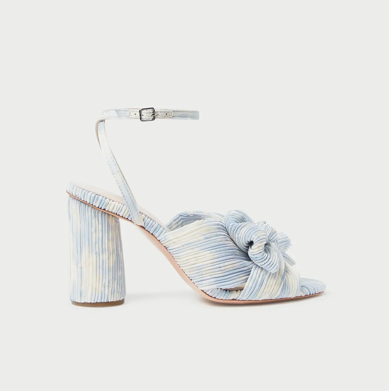 Camellia Blue Floral Bow Heel