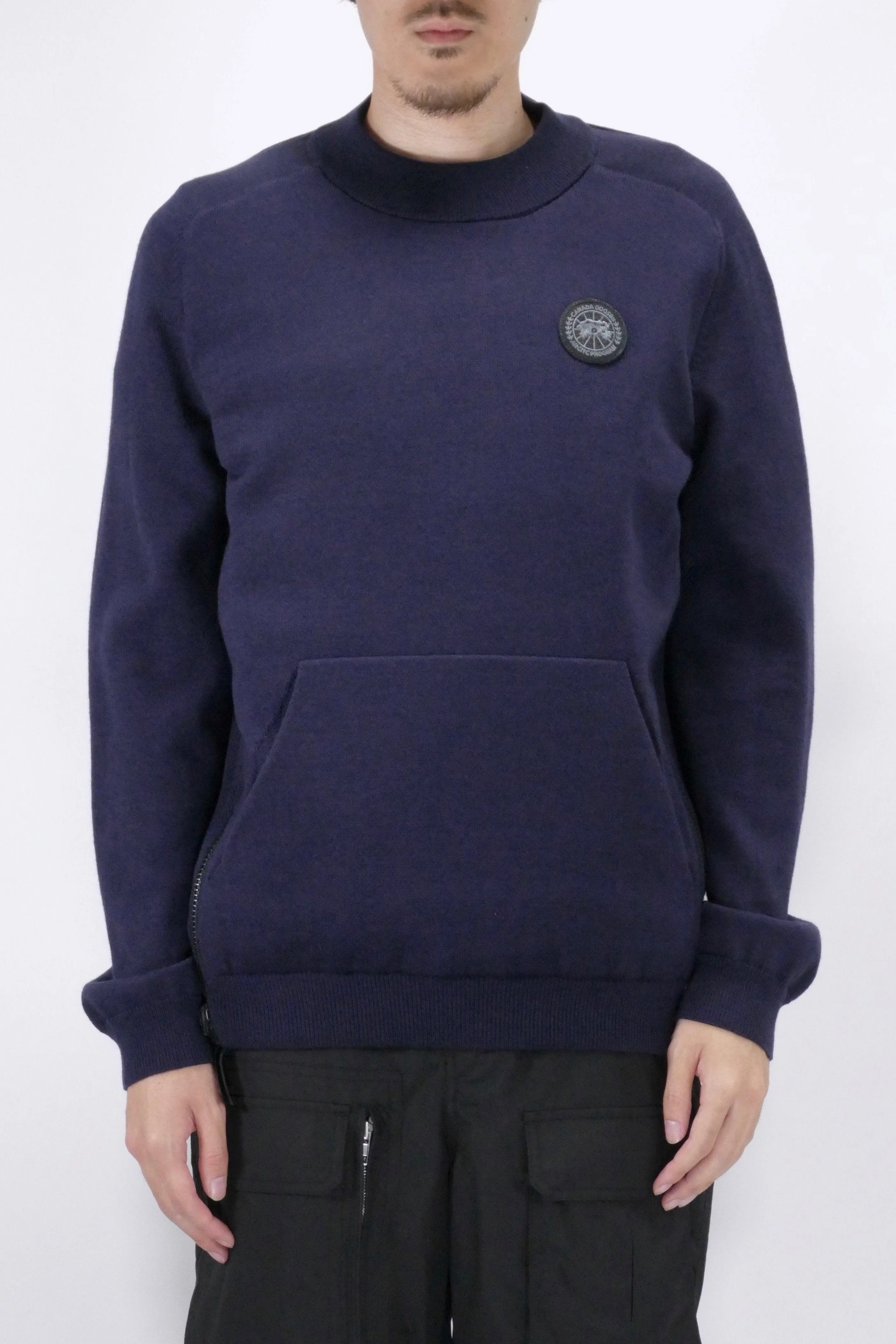 Canada Goose Mens Knit Hybridge Pullover Reversible Navy