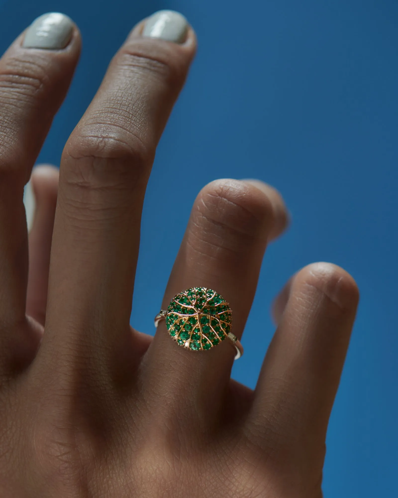 Canopy Emerald Pave & Gold Detail Statement Ring