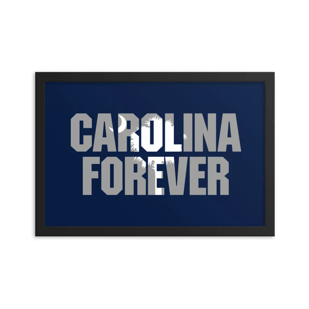 Carolina Forever - Navy Script - Framed Poster