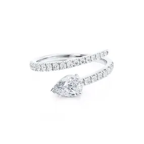 CELESTINE - Pear Moissanite Split Shank Ring 950 Platinum