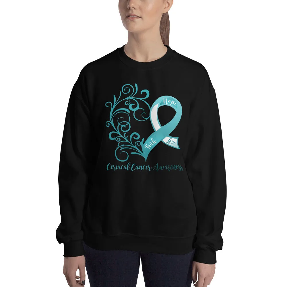 Cervical Cancer Awareness Heart Sweatshirt (Several Colors Available)