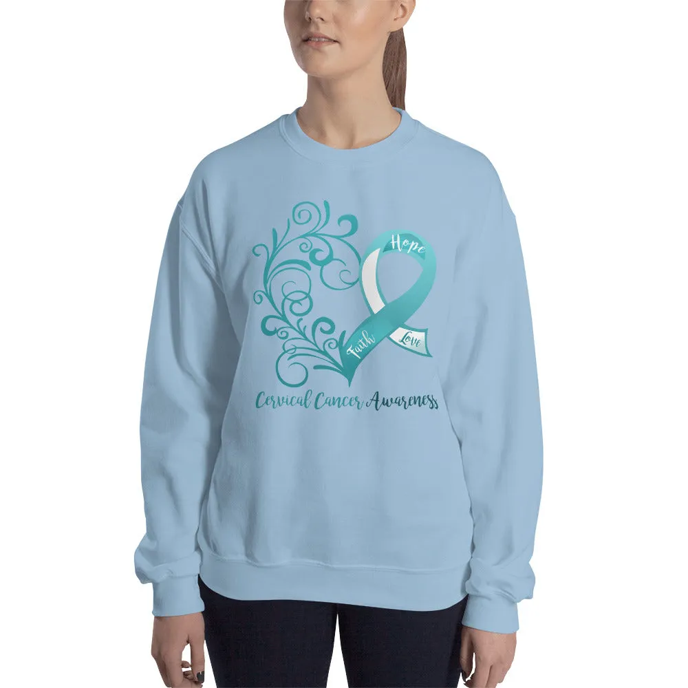 Cervical Cancer Awareness Heart Sweatshirt (Several Colors Available)