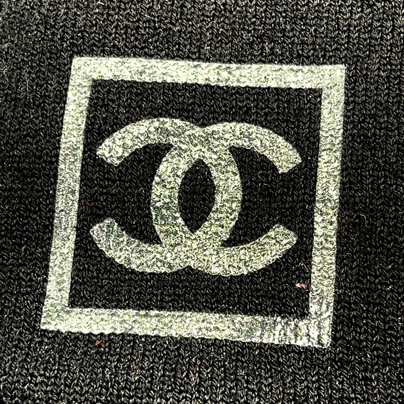 CHANEL - Knit Wool Lambskin Black Leather - Sport Gloves - CC Logo - Size M