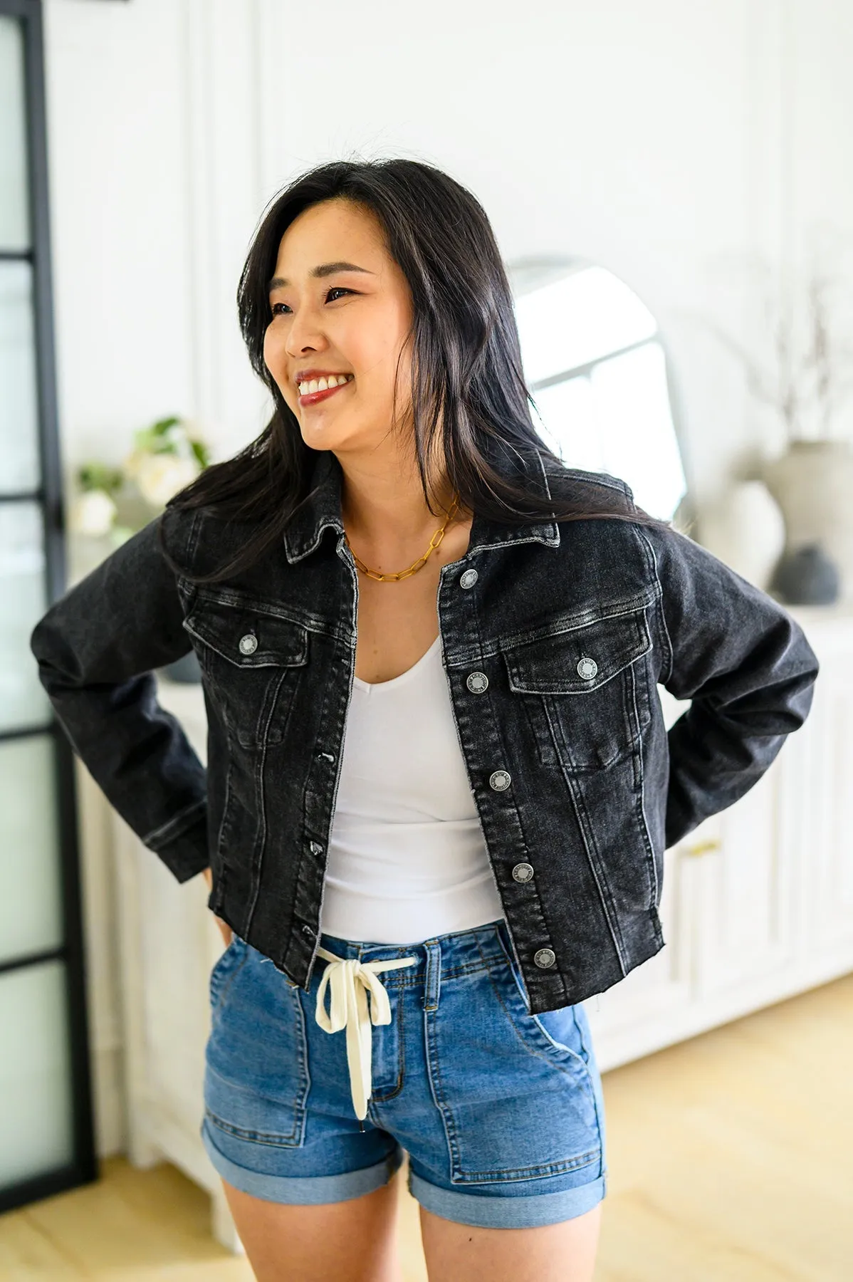 Charlie Cropped Judy Blue Denim Jacket