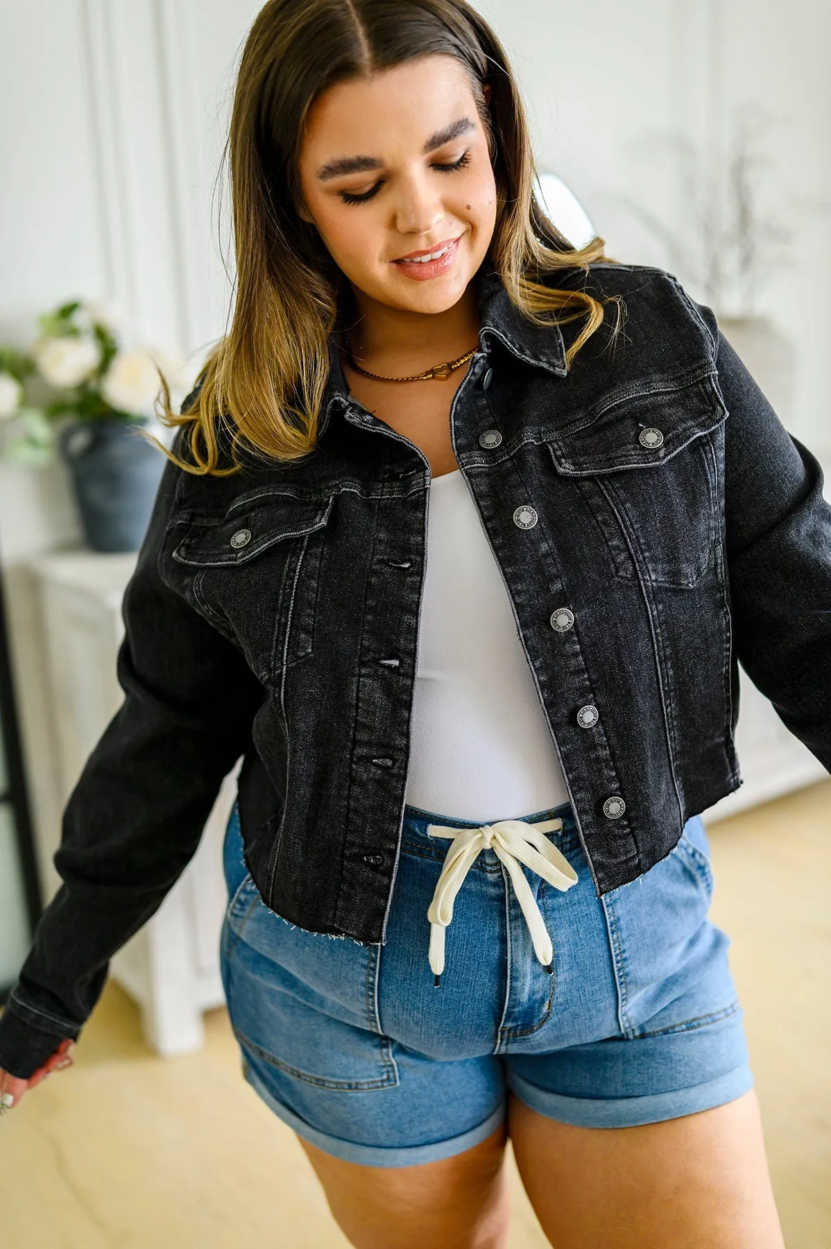 Charlie Cropped Judy Blue Denim Jacket