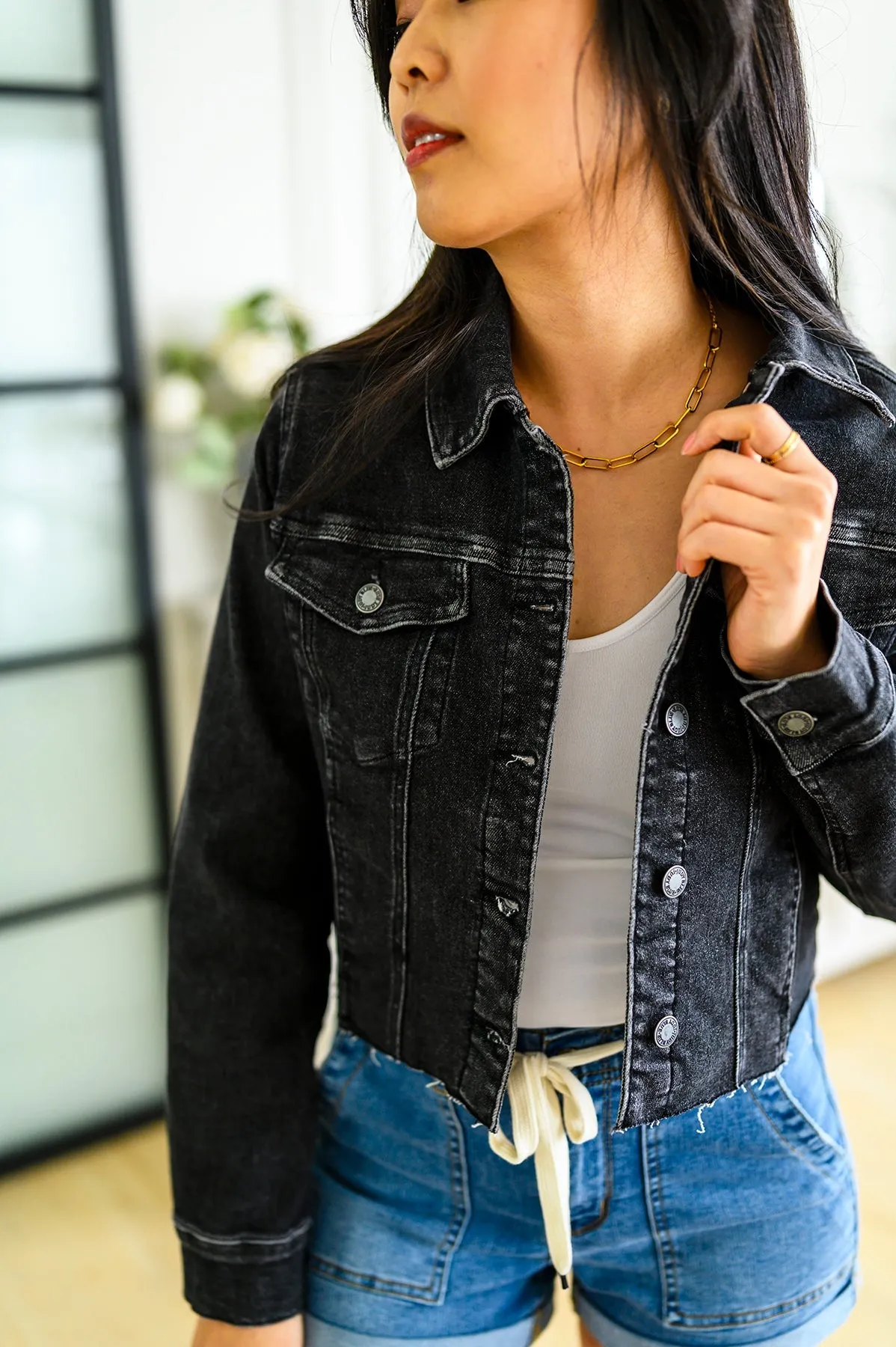 Charlie Cropped Judy Blue Denim Jacket