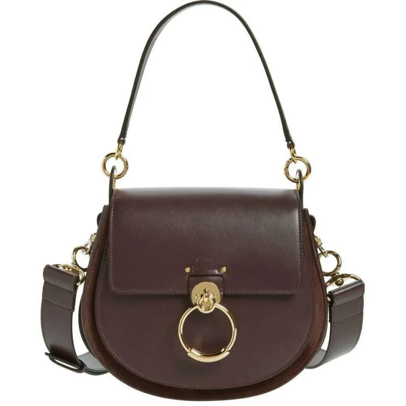 Chloé Medium Tess Calfskin Brown Leather Shoulder Bag