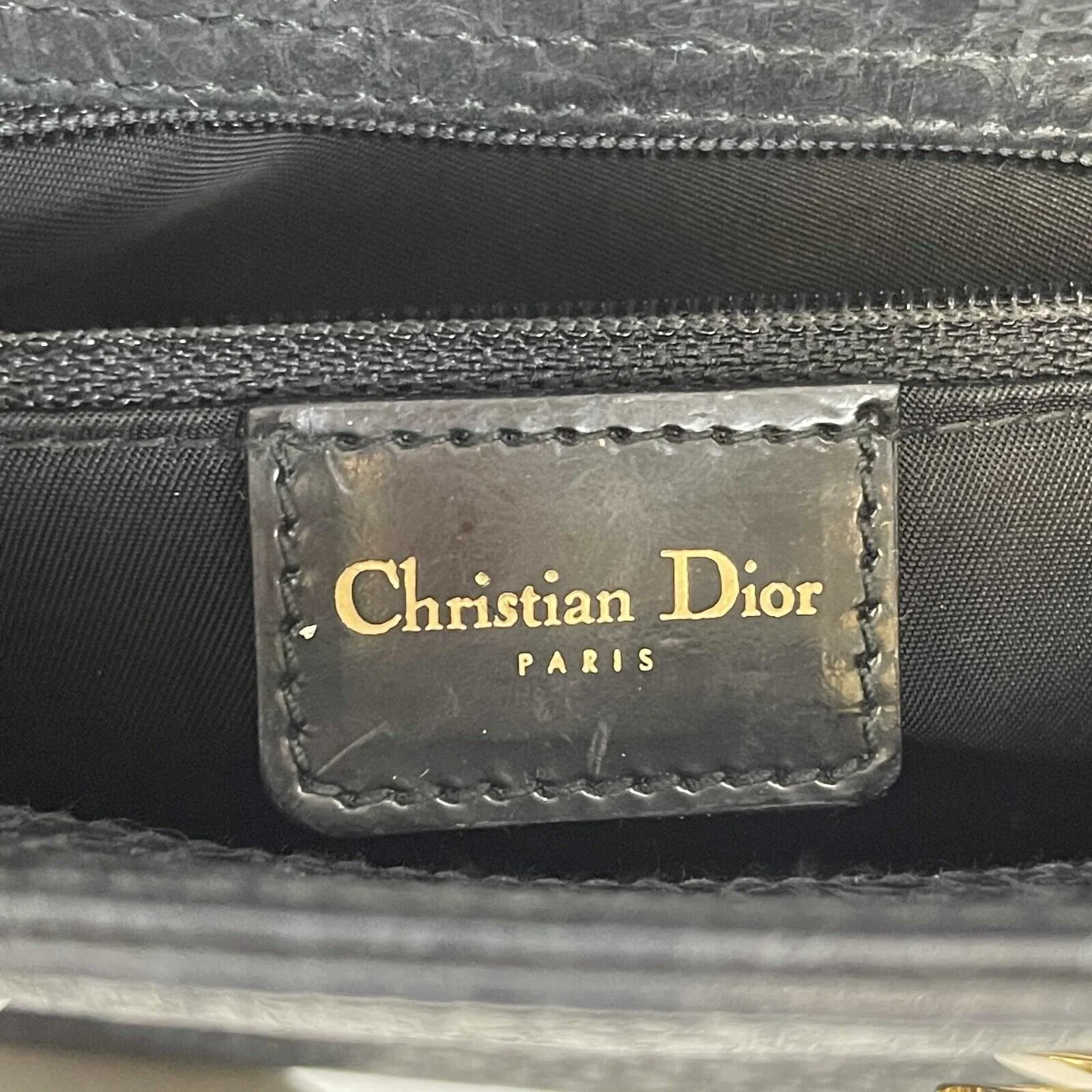 Christian Dior - Vintage Lady Dior Black Nubuck / Patent Mini Bag w/ Strap