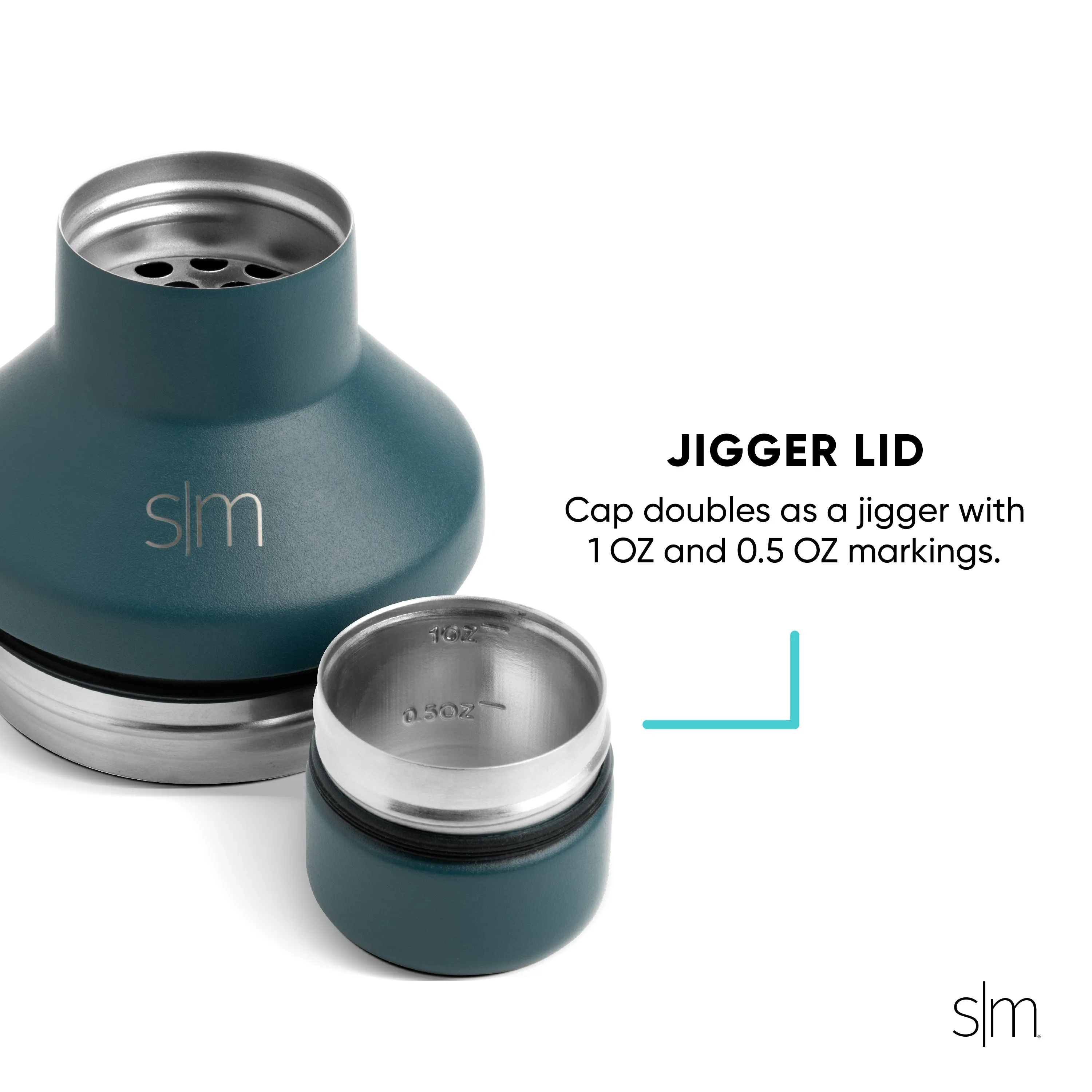 Classic Cocktail Shaker with Jigger Lid