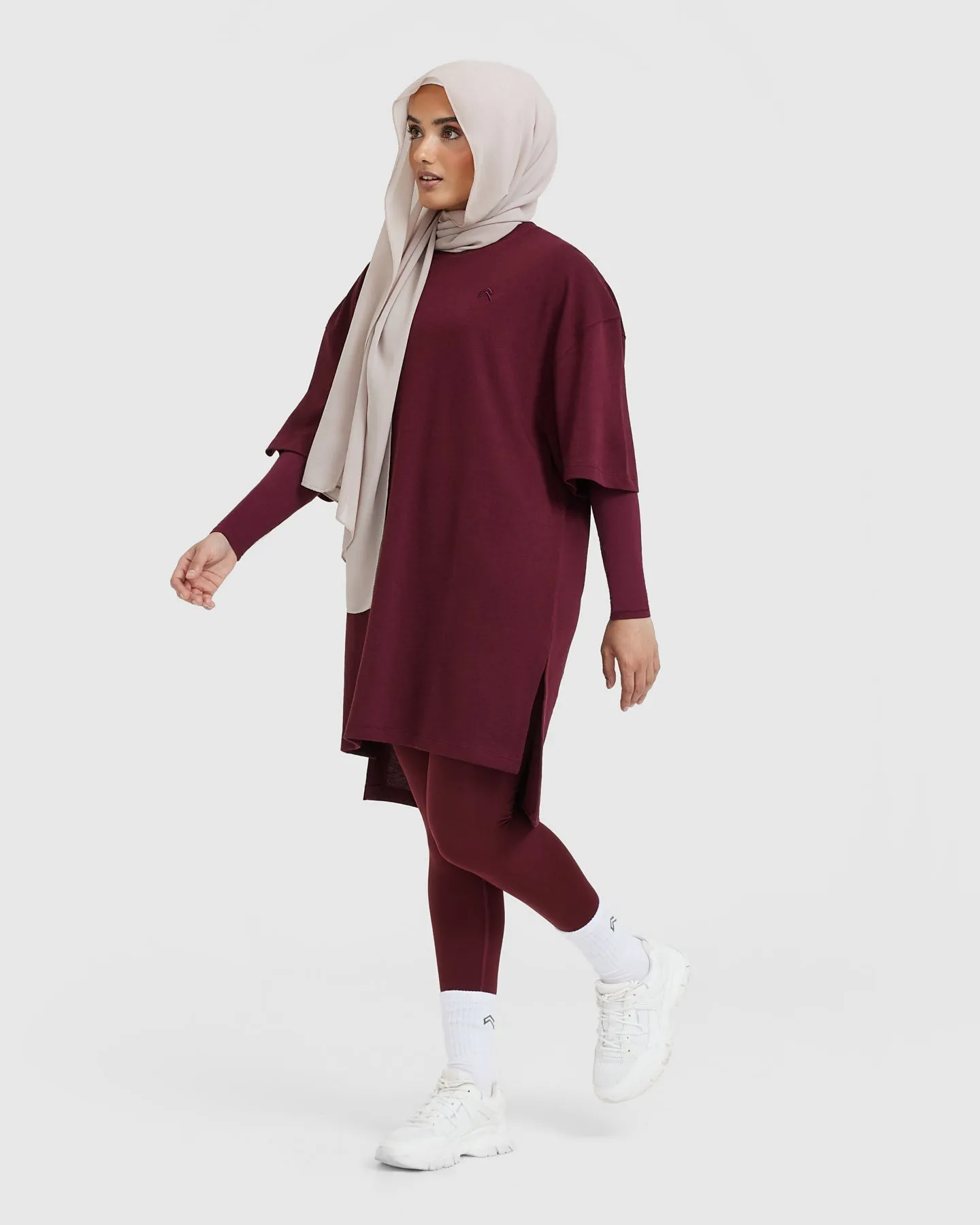 Classic Oversized Longline T-Shirt | Mulled Wine