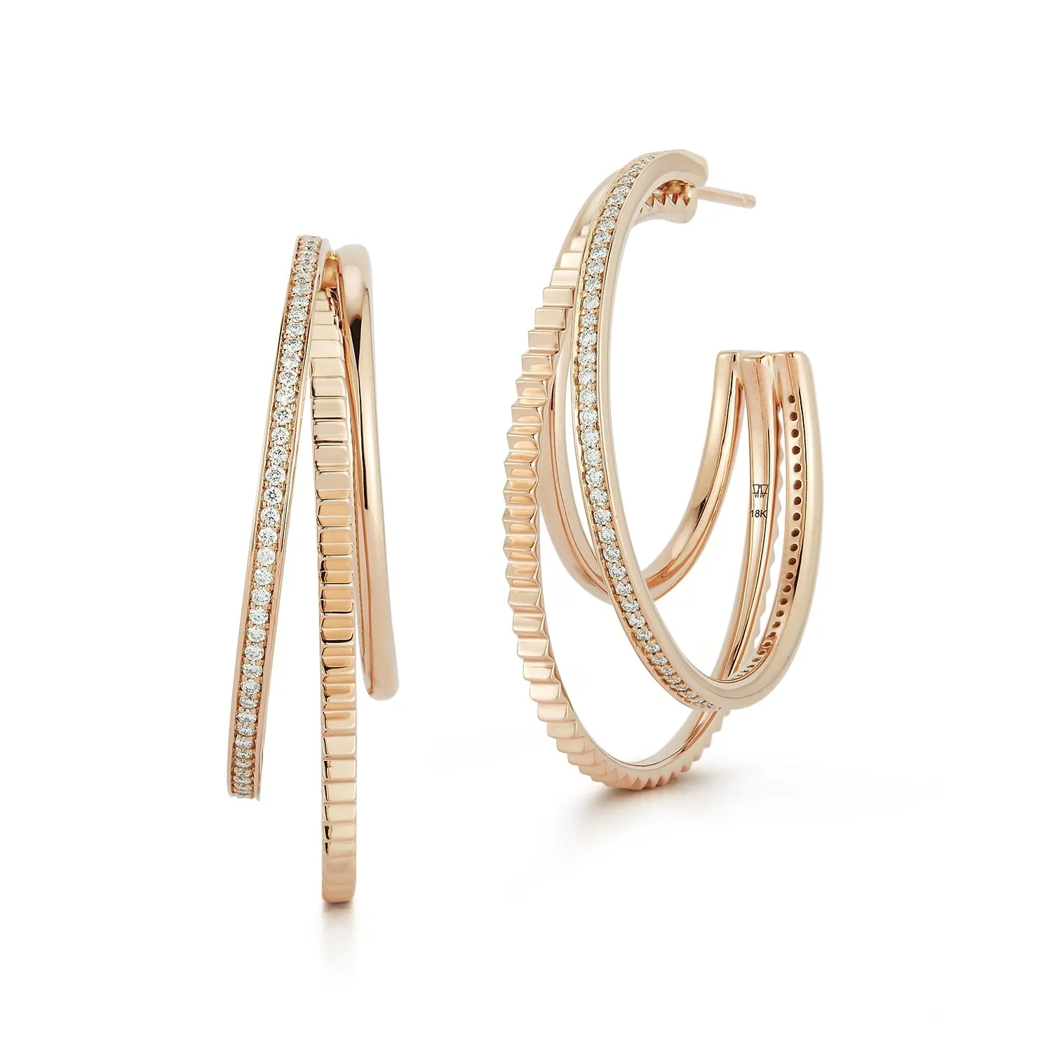 Clive Diamond Triple Hoop Earrings