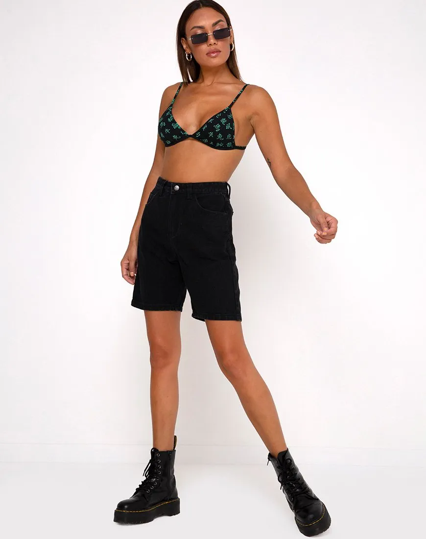 Colesto Bralet in Hidden Charm Black and Peppermint