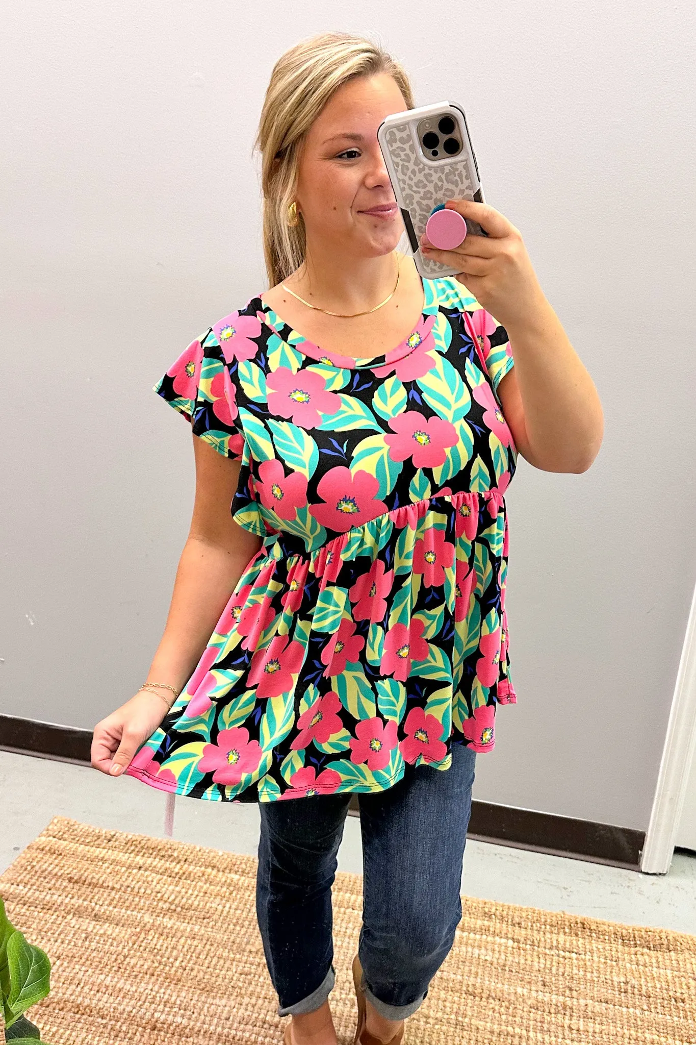 Counting The Blooms Floral Babydoll Top