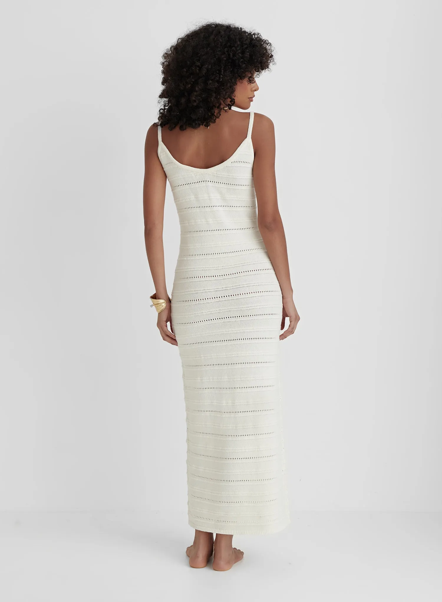 Cream Knit Cami Maxi Dress- Lucca