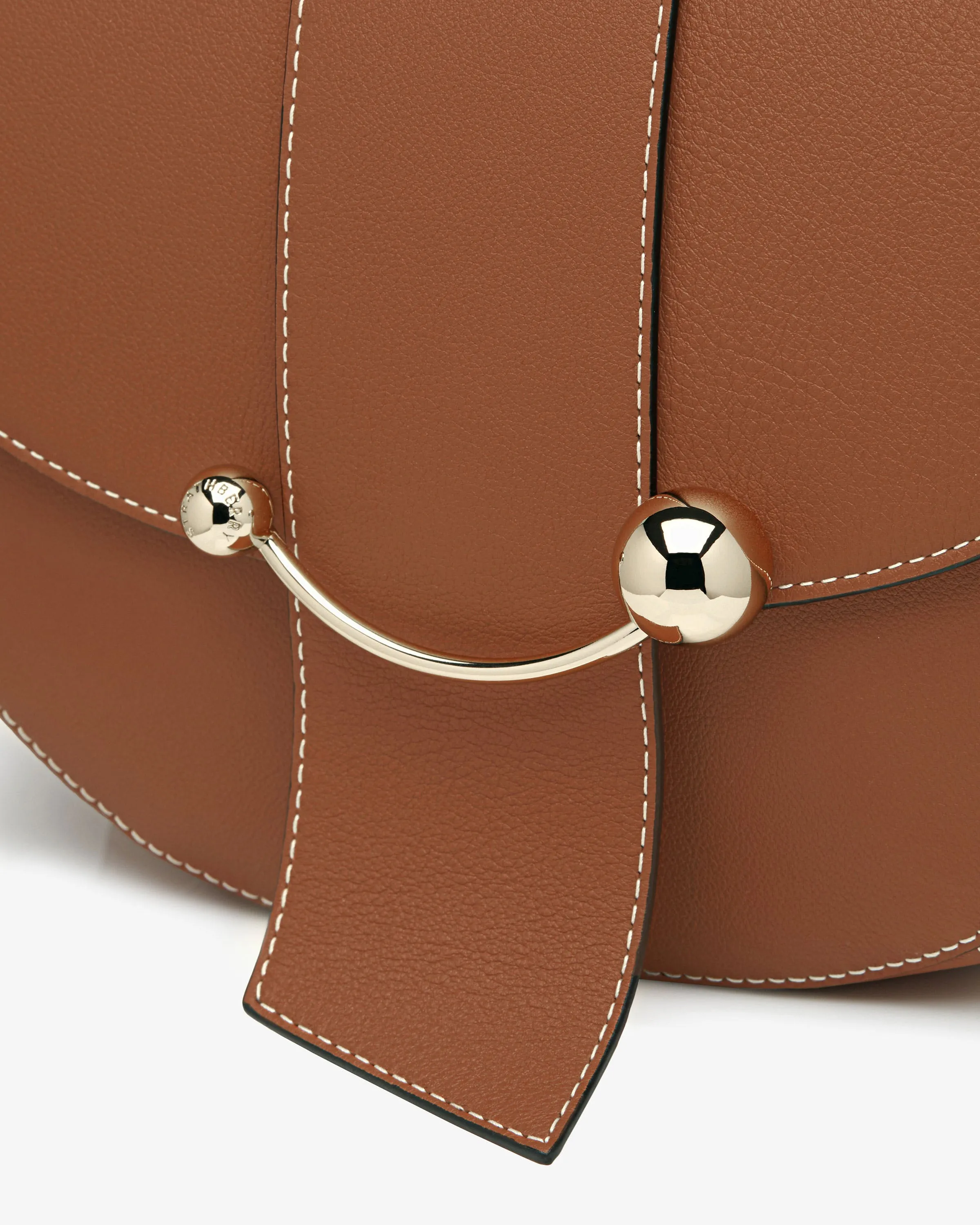 Crescent Satchel - Chestnut with Vanilla Stitch