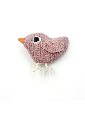 Crochet Fair Trade Rattle Toy - Bird - Pink