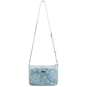 Crossbody Brittney Cherry Blossom Embossed Blue