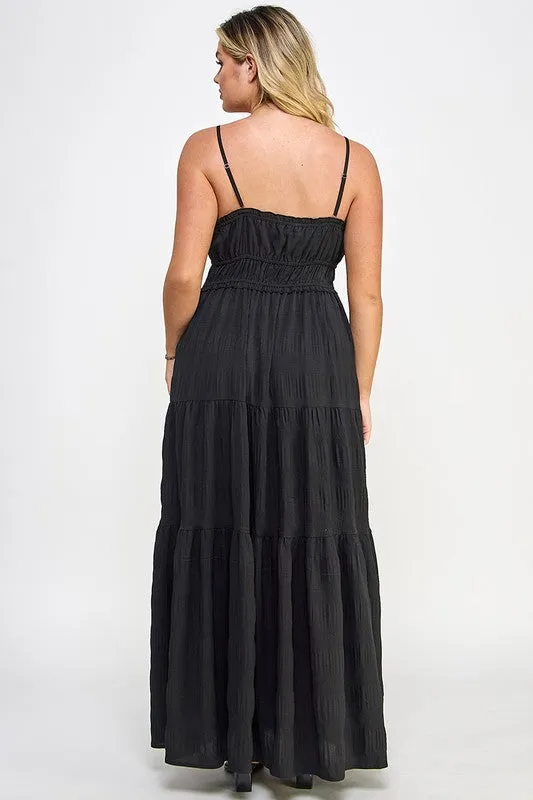 Curvy Tie Bust Maxi Dress