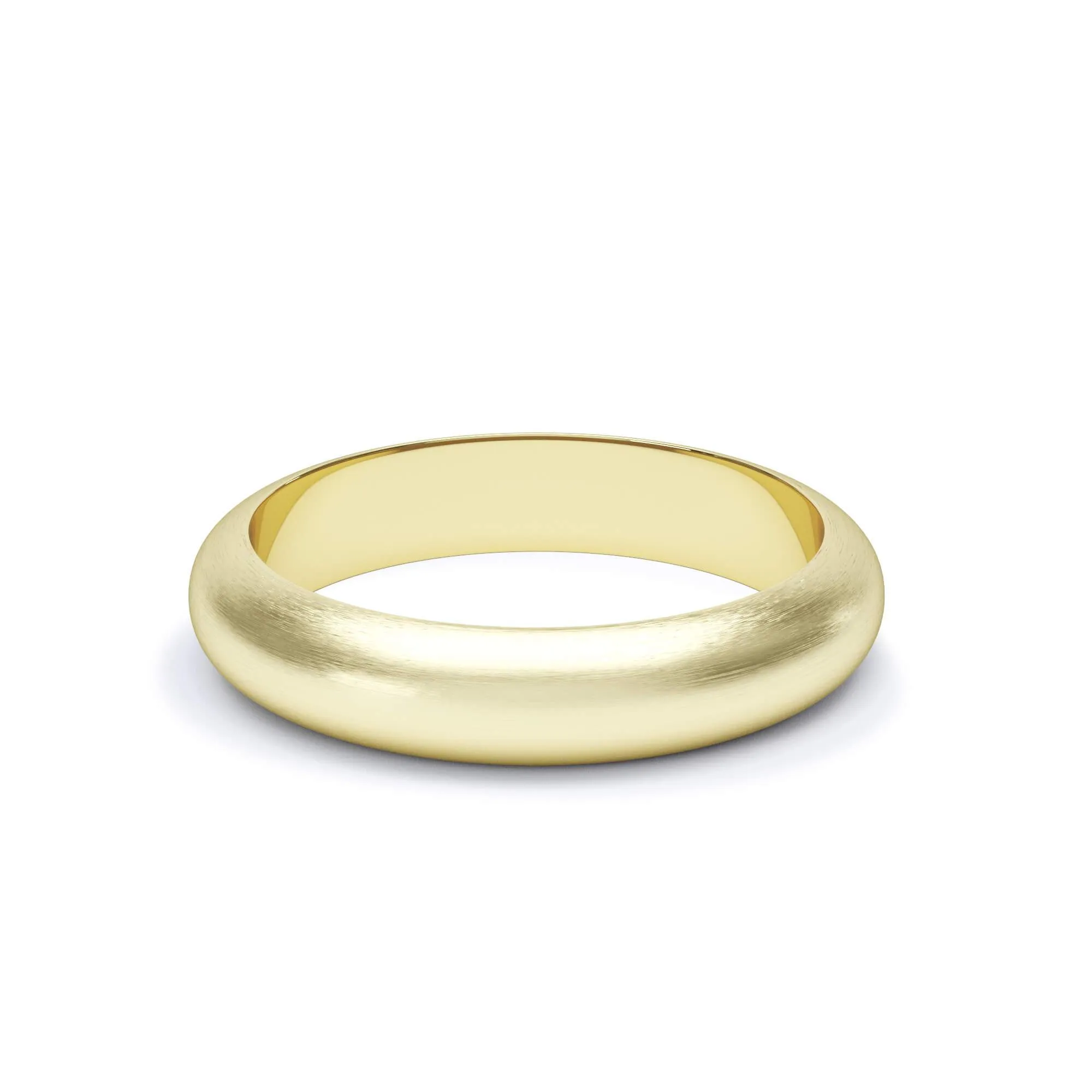 - D Shape Profile Satin Polish Wedding Ring 9k Yellow Gold