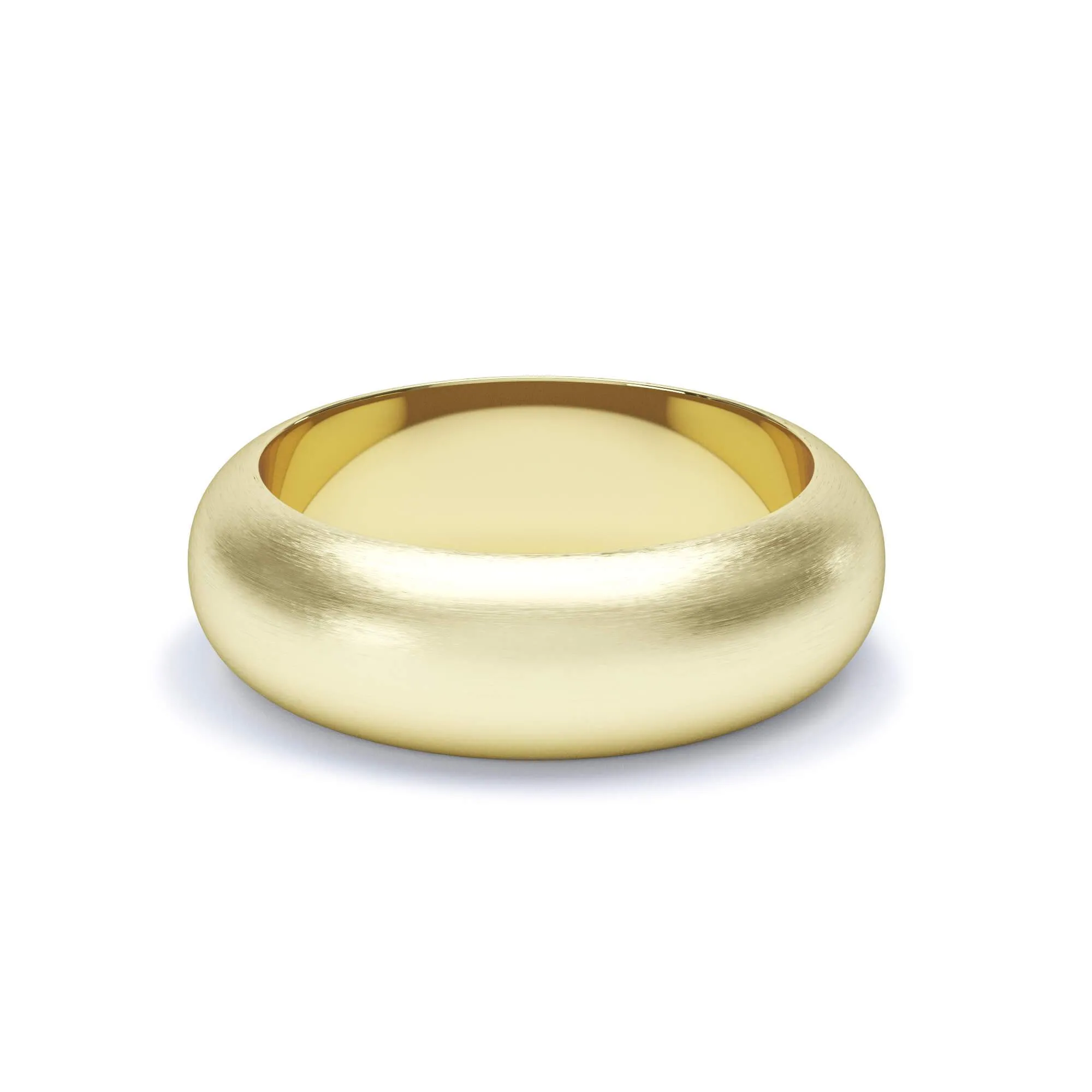 - D Shape Profile Satin Polish Wedding Ring 9k Yellow Gold