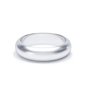 - D Shape Profile Satin Polish Wedding Ring Platinum