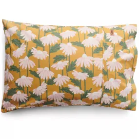 Daisy Bunch Mustard Organic Cotton Pillowcase 2P Std Set