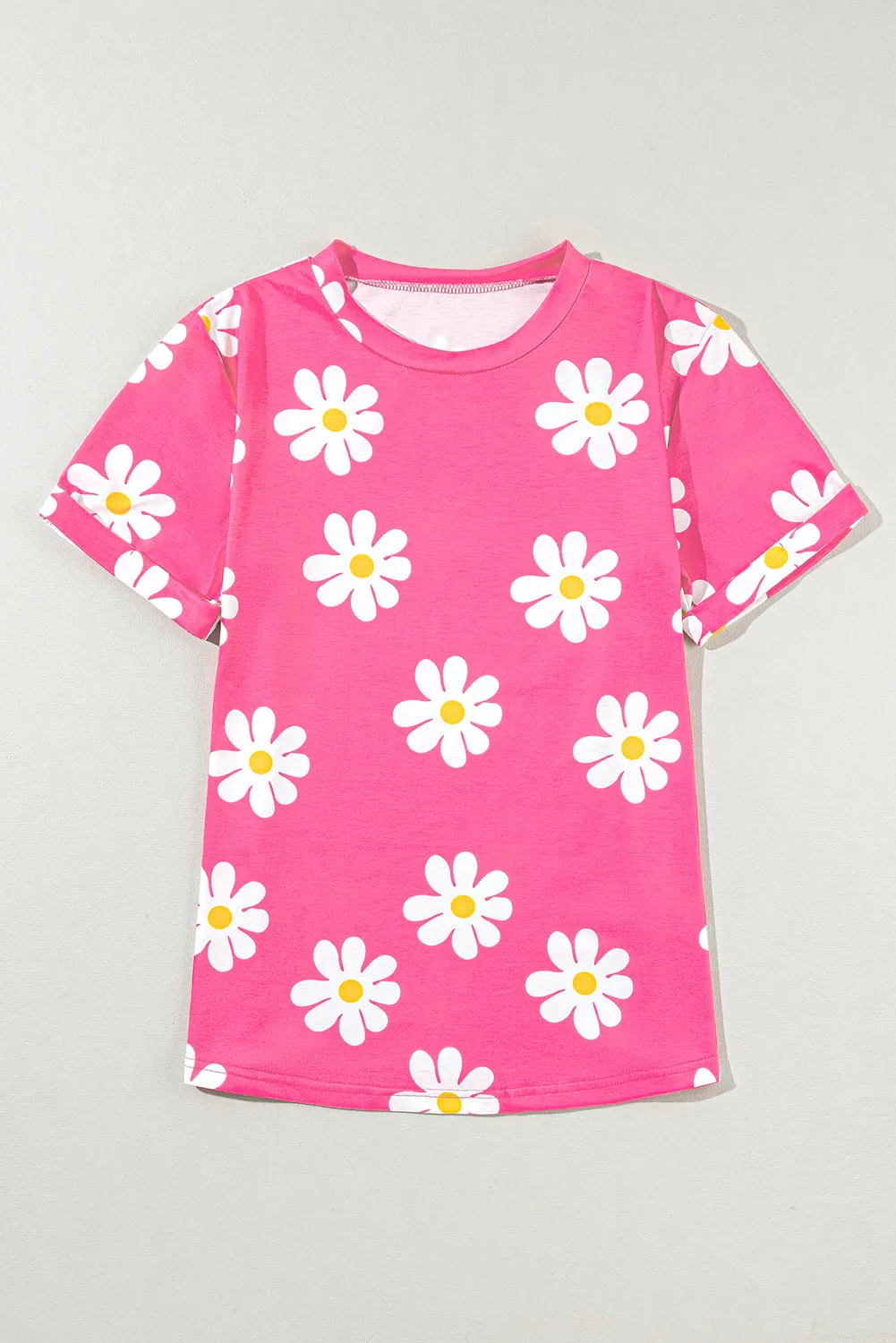 Daisy Printed Crewneck T Shirt