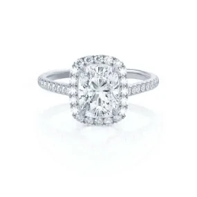 DARLEY - Elongated Cushion Lab Diamond 18k White Gold Halo