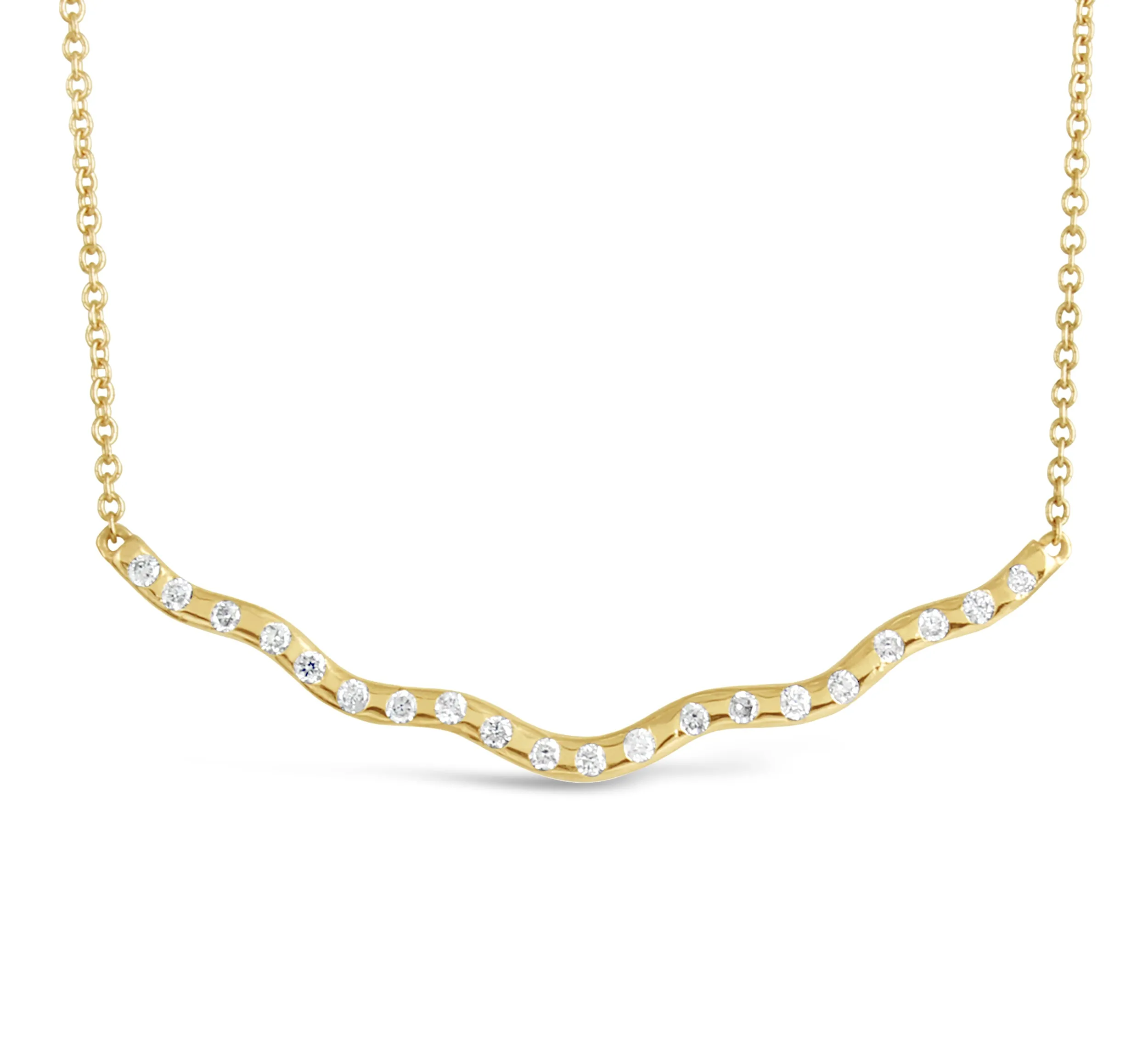 Demi Wave Diamond Bar Necklace