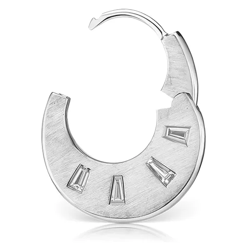 Diamond Crescent Reversible Clicker Ring by Maria Tash in White Gold