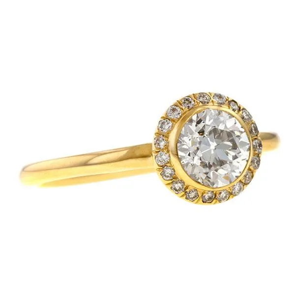 Diamond Frame Engagement Ring-Heirloom by Doyle & Doyle, Old Euro 0.75ct.