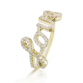 Diamond Love Ring Yellow Gold