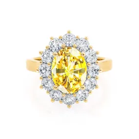 DIANA - Chatham® Yellow Sapphire & Lab Diamond 18k Yellow Gold