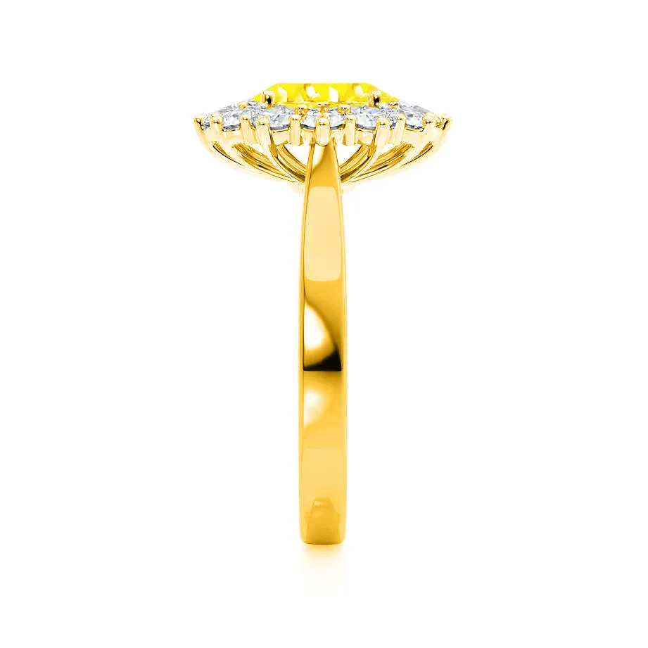 DIANA - Chatham® Yellow Sapphire & Lab Diamond 18k Yellow Gold