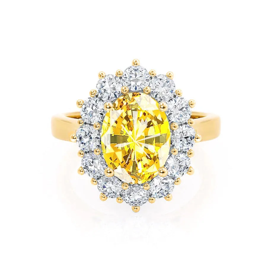 DIANA - Chatham® Yellow Sapphire & Lab Diamond 18k Yellow Gold