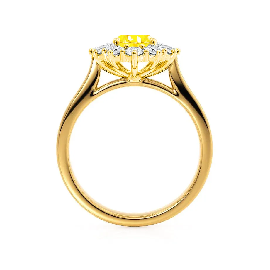 DIANA - Chatham® Yellow Sapphire & Lab Diamond 18k Yellow Gold