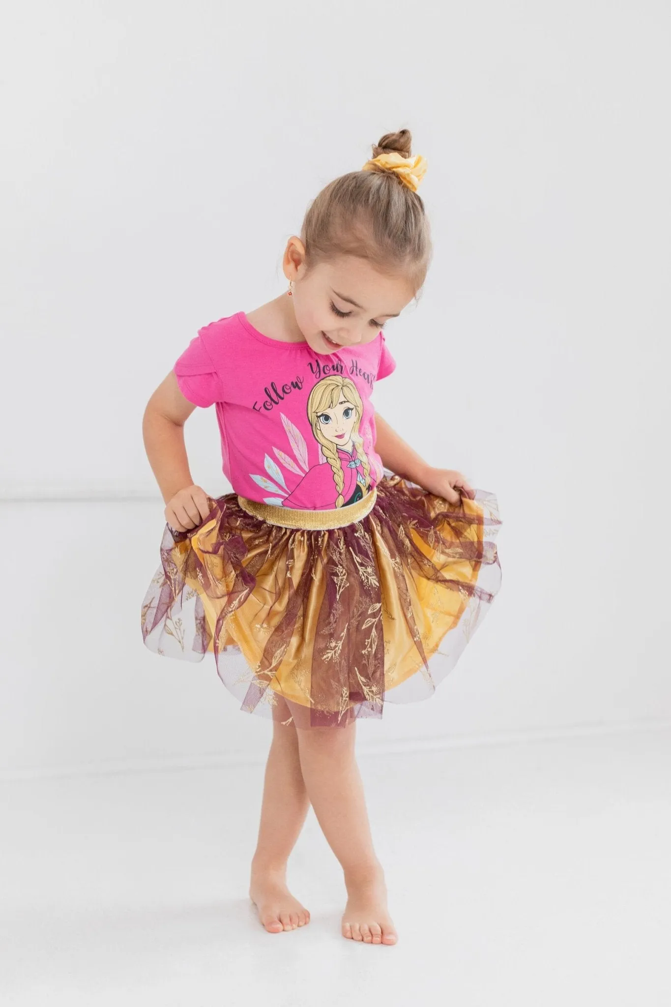 Disney Frozen Princess Anna T-Shirt Skirt and Scrunchie 3 Piece Outfit Set