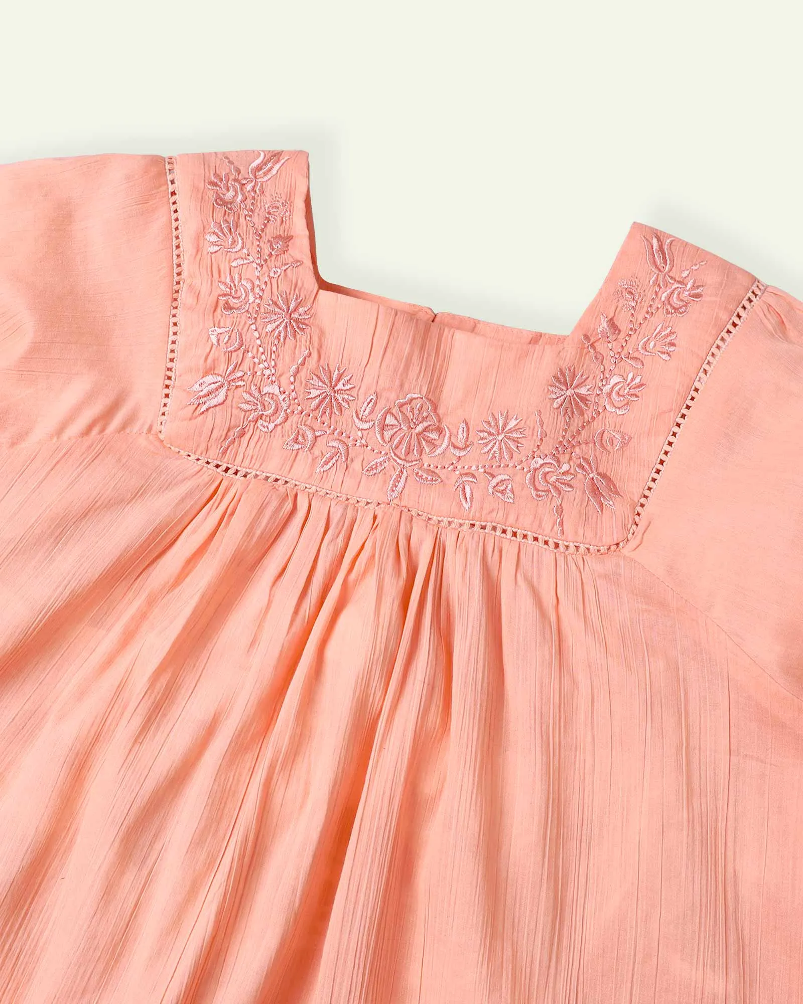 Embroidered Peach Top