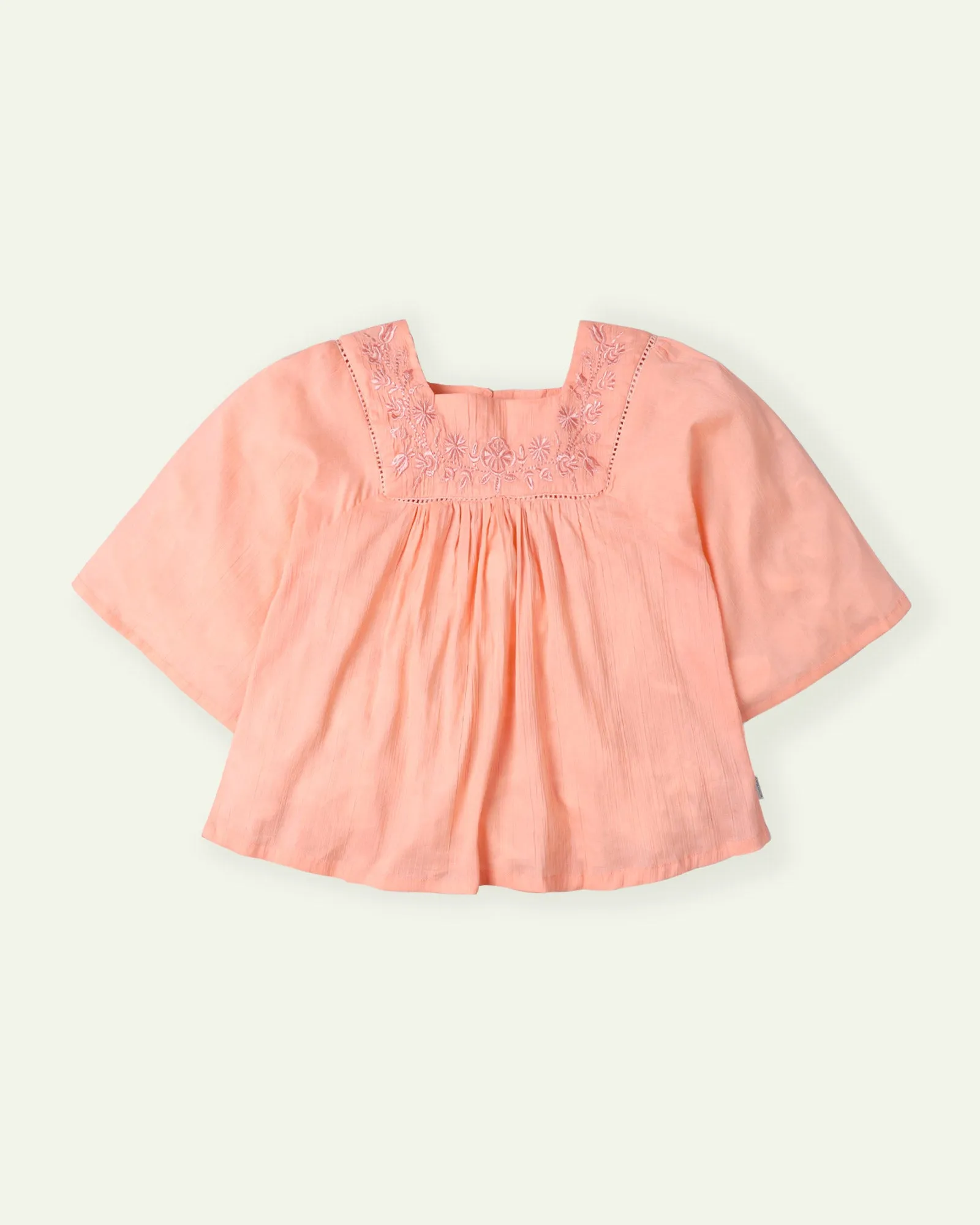 Embroidered Peach Top