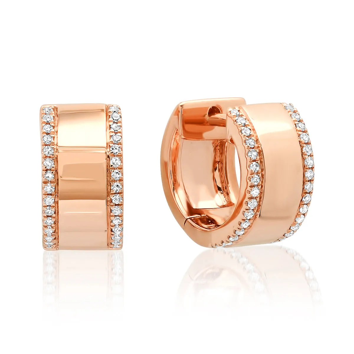 Fancy Gold & Diamond Huggie Earrings