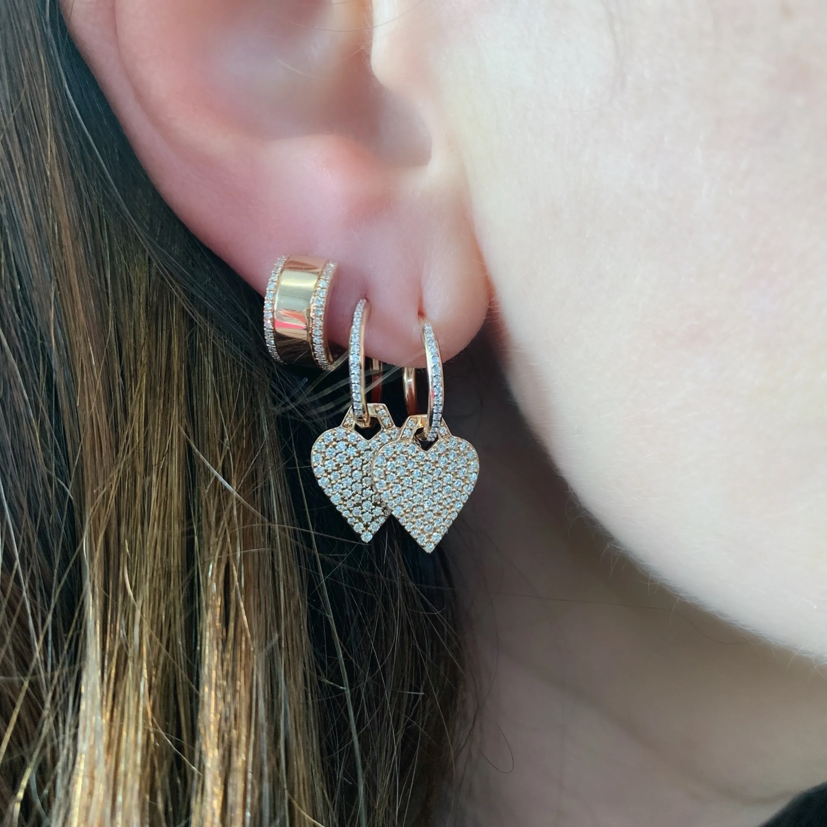 Fancy Gold & Diamond Huggie Earrings