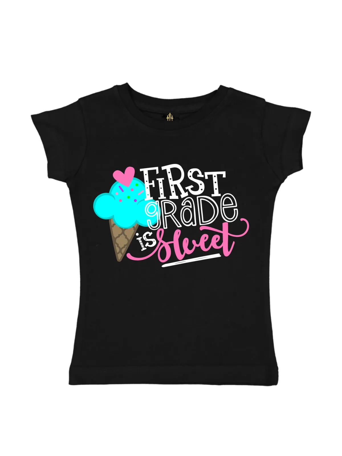 First Grade is Sweet Girls Shirt - White, Black, Blue, and Pink