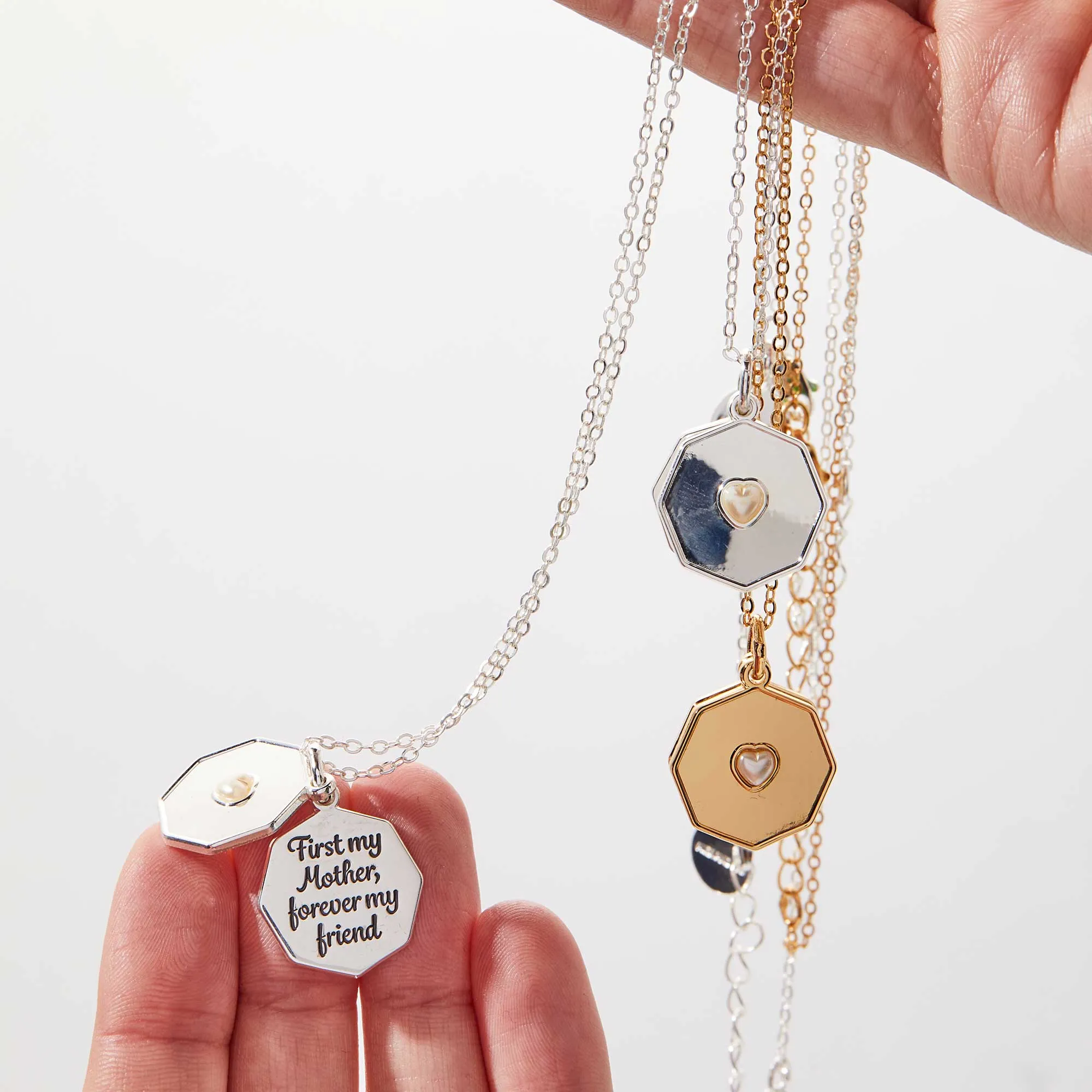 'First My Mother, Forever My Friend' Slider Charm Necklace